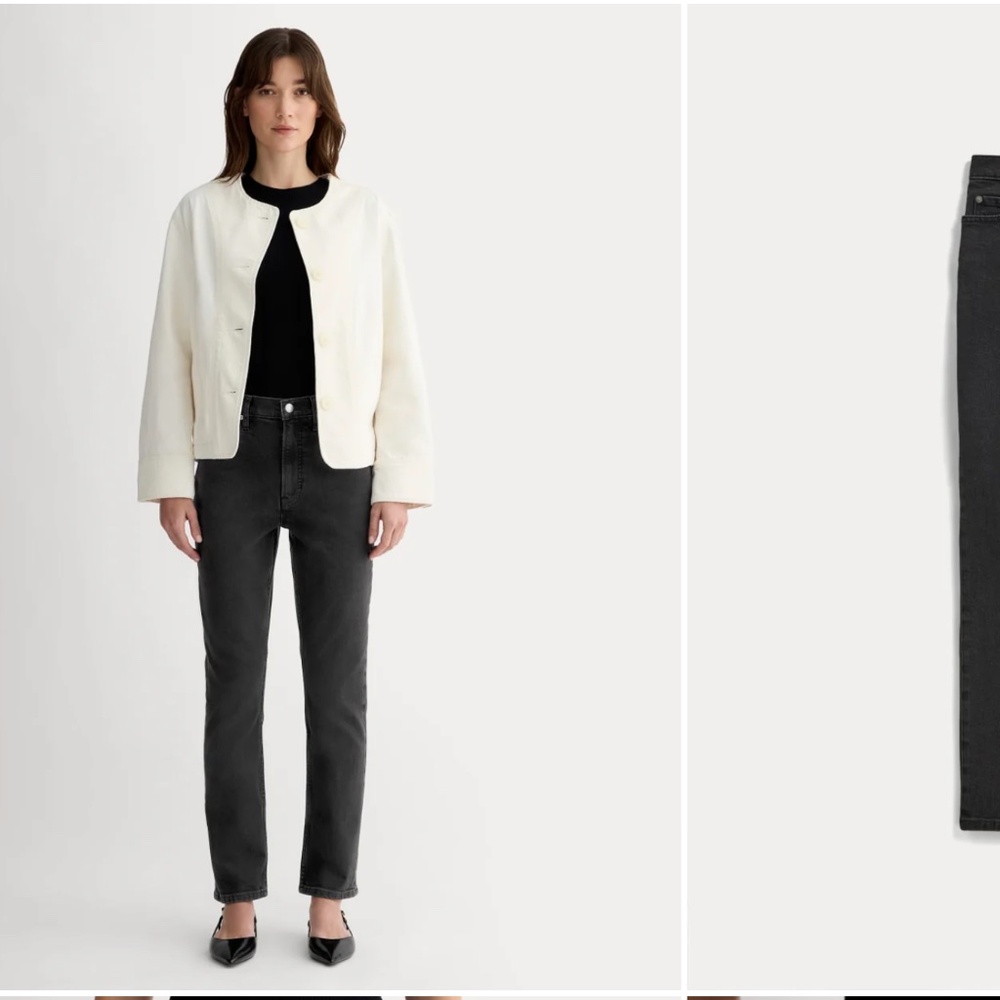 Everlane THE ORIGINAL CHEEKY® JEAN - washed black sz 29 crop